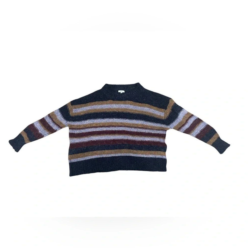Women’s Size M Oversized Kori America‎ Multicolor Stripe Knit Pullover Sweater.